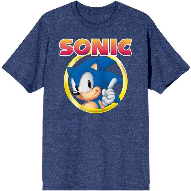 Sonic the Hedgehog Classic Character Men's Blue Graphic Tee, 1 of 2