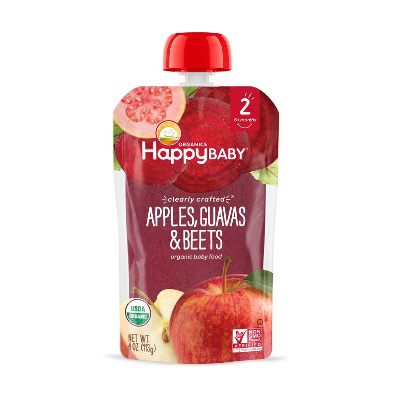 HappyBaby Clearly Crafted Apples Guavas &#38; Beets Baby Food - 4oz, 1 of 8