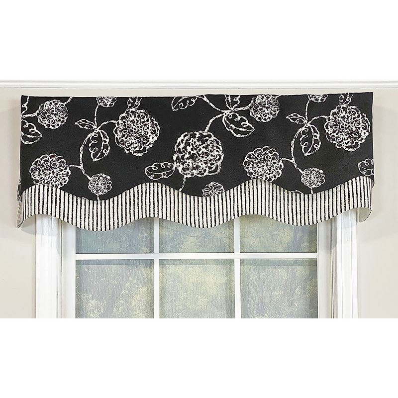 Pouf Floral Glory 3in Rod Pocket Layered Window Valance 50in x 16in by RLF Home, 2 of 5