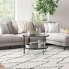 26" Tempered Glass 2-Tier Side Table with Steel Frame and Storage, Round End Table for Living Room - 2 of 4