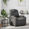 vidaXL Gray Faux Leather Recliner Chair with Manual Recline, Cup Holders and Side Pocket for Living Room, Bedroom Comfort - 2 of 4