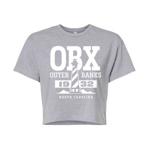 Women's - Instant Message - Obx Lighthouse Cropped Graphic T-Shirt - 1 of 4