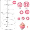 Hachikiko Round Acrylic Cupcake Stand with LED Light String - Large Tower for Weddings, Birthday Parties, Pastry Dessert Display - 3 of 4