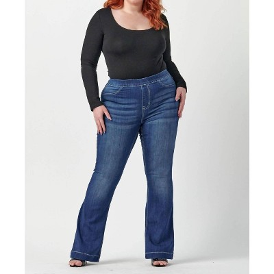 Women's Plus Mid Rise Flare Jegging - CELLO