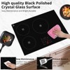 4 Burner Induction Cooktop, 30" 240V 7800W Electric Stovetop with Sensor Touch, Child Safety Lock & Timer, Crystal Glass Cooker, No Plug, Black - 3 of 4