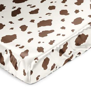 Sweet Jojo Designs Boy or Girl Gender Neutral Unisex Satin Fitted Crib Sheet Wild West Cowboy Brown and Off White