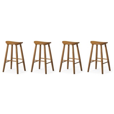 Maven Lane Luna Backless Modern Dining Kitchen Stool with Narrow Saddle Seat, Set of 4