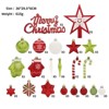 Christmas Tree Ornaments, 70 pcs Red & Gold Shatterproof Christmas Ball Ornaments for Christmas Tree Decoration, Assorted Set with Shaped Ball，Star - 4 of 4
