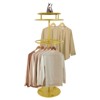 YIYIBYUS Rotatable Round Garment Rack, Metal Clothes Hanging Rack, 2 Tiers, Gold - 2 of 4