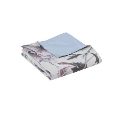 Maddy Blue Floral Cotton King/Cal King Duvet Cover Set
