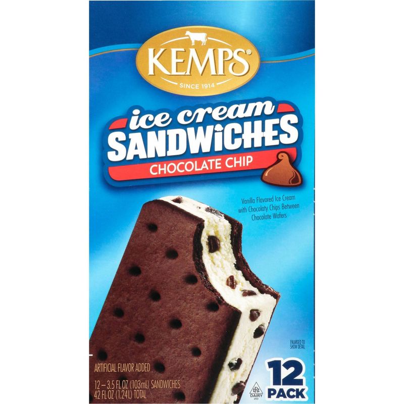Kemps Chocolate Chip Ice Cream Sandwiches - 12pk, 1 of 8