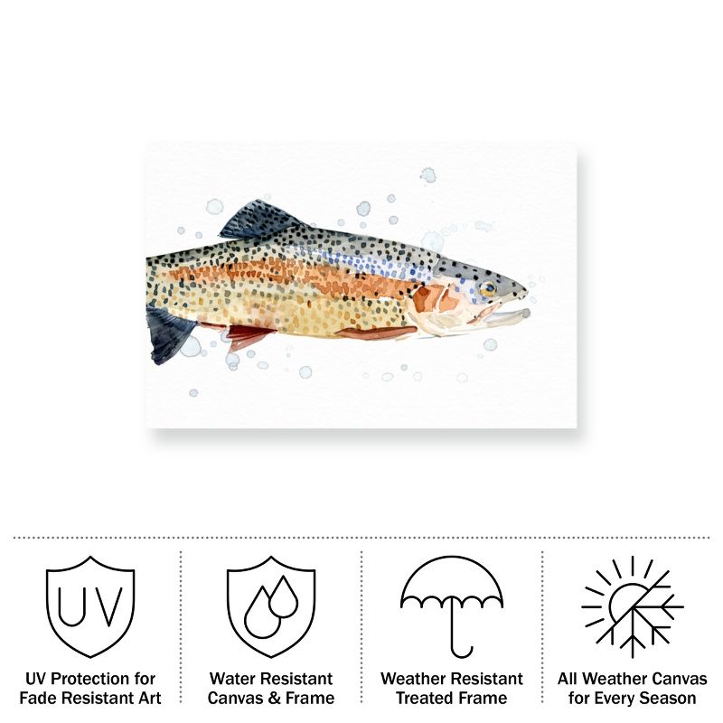 "Watercolor Rainbow Trout I" Outdoor All-Weather Wall Decor, 3 of 8