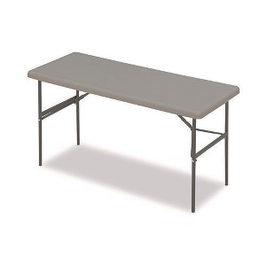 Iceberg IndestrucTable Classic Folding Table, Rectangular, 60" x 24" x 29", Charcoal - 1 of 1