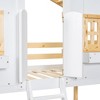 NicBex Twin over Twin Bunk Bed House Shape Wooden Bed Frame with Windows, Inclined Ladder and Full Length Guardrail, No Box Spring Required - 4 of 4