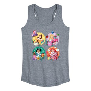Women's - Disney - Princess Christmas Grid Graphic Racerback Tank - 1 of 4
