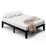 Costway Full Size Wood Bed Frame & Memory 8'' Foam Mattress Set CertiPUR-US Certified