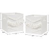 Sweet Jojo Designs Boy or Girl Gender Neutral Unisex Set of 2 Kids' Decorative Fabric Storage Bins Bohemian Fringe Ivory - 3 of 4