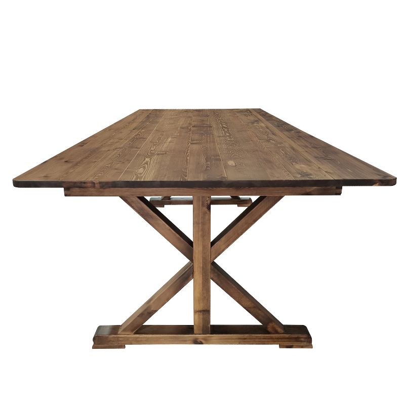 Emma and Oliver 8' x 40" Rectangular Solid Pine Folding Farm Table with Crisscross Legs, 2 of 11