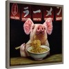Amanti Art Oodles of Noodles (Pig) by Lucia Heffernan Canvas Wall Art Print Framed 16 x 16-in. - 3 of 4