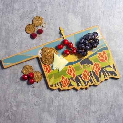 Multicolored Bamboo Oklahoma State Shaped Cutting Board
