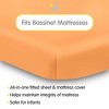 BreathableBaby All-in-One Fitted Sheet & Waterproof Cover, For 33" x 15" Bassinet Mattress (2-Pack), Coral - 2 of 4