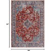 Acekool 2x6 Vintage Blue Washable Runner Rug, Non-Slip Oriental Medallion Low Pile Accent Carpet for Hallway, Entryway, Kitchen - 3 of 4