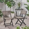 2pk Hillside Acacia Wood Foldable Patio Bistro Chairs Gray - Christopher Knight Home - 2 of 4