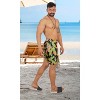 HAPPY BAY Men's Beach Holidays Cover Up Summer Short Sarong Wrap Beachwear Vacation Cover-Up Lava Lava For Men One Size Black, Leaves - 2 of 4