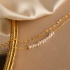 Gold Bracelets for Women Trendy, 14K Real Gold Plated Dainty Stackable Pearl Snake Chain CZ Heart Pendant Bracelets Adjustable 6"+2" - 4 of 4