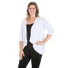 24seven Comfort Apparel Women's Plus Elbow Length Open Cardigan - 2 of 4