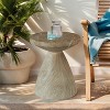 SEVOBAL Outdoor Cement End Table Small Round Garden Accent Table Drum Shape Side Table for Patio and Indoor Use, Yellow, 21.06"*21.06"*24.21" - 4 of 4