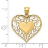 Black Bow Jewelry 14k Yellow Gold Heart in Heart Filigree Pendant - 4 of 4