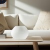 Modern Glass Vase - Textured White Decorative Centerpiece for Home, Office, Bedroom, Living Room - Elegant Round Design - 8" White - 3 of 4