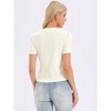 INSPIRE CHIC Women's V Neck Casual Short Sleeve Ribbed Button Up Spring Summer Knit Blouses - 3 of 4