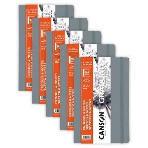 Canson Graduate Sketch & Notes Art Book, Light Gray, Soft Cover Binding, 92 Sheet, 5.5x8.5 inch, Pack of 5 - 1 of 4