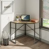 Homcom Corner Computer Desk With Steel Frame For Small Spaces, Writing ...