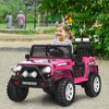 Costway 12V Kids Ride On Truck Remote Control Electric Car with Lights&Music White\Black\Pink\Red - 2 of 4