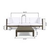 GDFStudio Cascada Outdoor Acacia Wood 3 Seater Sofa Chat Set with Cushions - 3 of 4