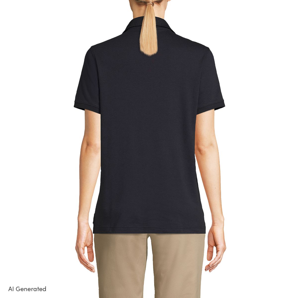 Lands' End School Uniform Women's Short Sleeve Interlock Polo Shirt - thumbnail 2