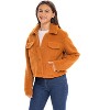 Women's Faux Fur Teddy Jean Jacket - SEBBY - image 2 of 4