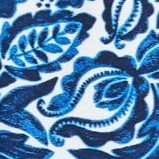 white blue painted floral