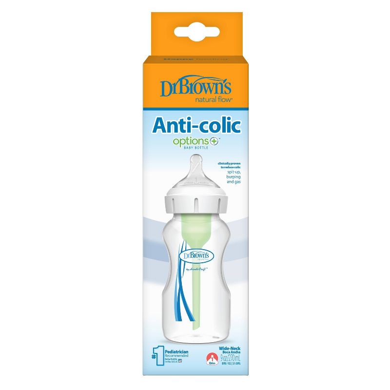 Dr. Brown&#39;s 9oz Anti-Colic Options+ Wide-Neck Baby Bottle with Level 1 Slow Flow Nipple - 0m+, 3 of 21