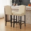 Vynxaria Beige Brown Barstools Set of 2 Dining Chair - 3 of 4