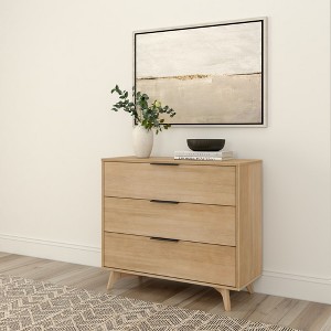 Plank+Beam 3 Drawer Dresser with Brass Handle - 1 of 4