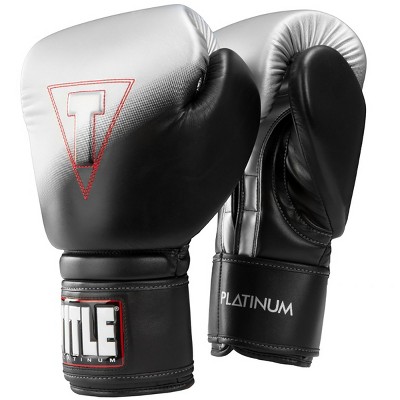 Title Boxing Platinum Proclaim Power Hook and Loop Bag Gloves - Black/Silver