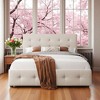 Queen Size Upholstered Platform Bed Frame with Button Tufted Headboard and 4 Storage Drawers, No Box Spring Needed - 3 of 4