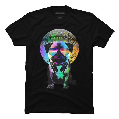 Men's Design By Humans Disco Pug By clingcling T-Shirt