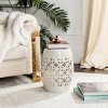 Circle Lattice Ceramic Garden Stool  - Safavieh - image 2 of 3