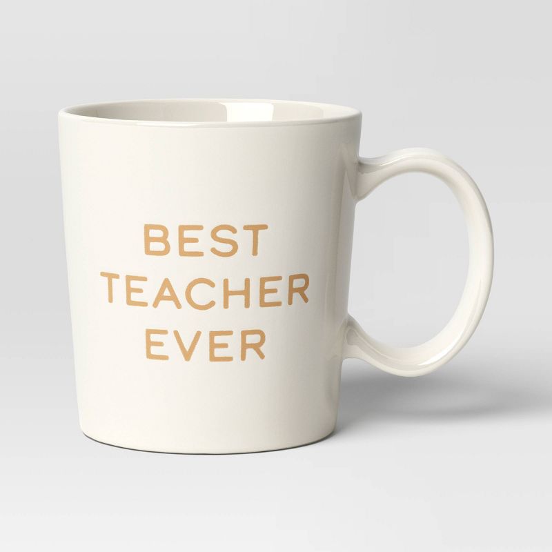 16oz Stoneware Best Teacher Ever Mug - Threshold&#8482;, 1 of 7