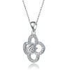 Guili Elegant Flower-Shaped Cubic Zirconia Pendant Necklace, crafted to enhance your beauty with its delicate and intricate design. - 3 of 3